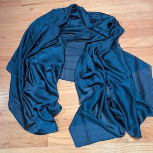 Elegant Navy Silk Formal Shawl